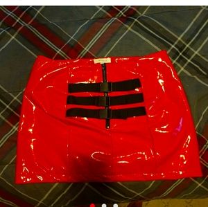 Dollskill vinyl red skirt